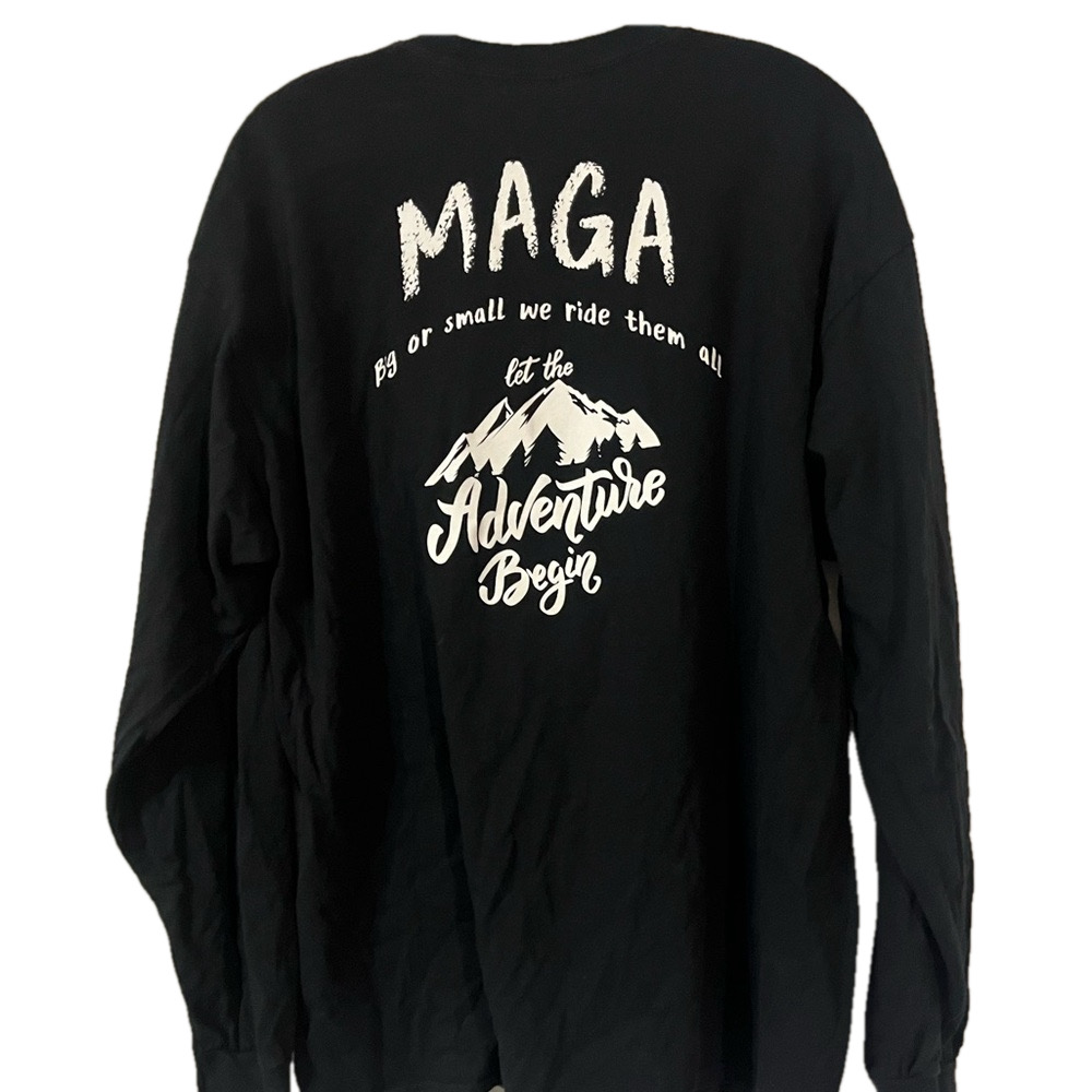 Men’s long sleeve graphic black T shirt XL.     Humor outdoor B4
